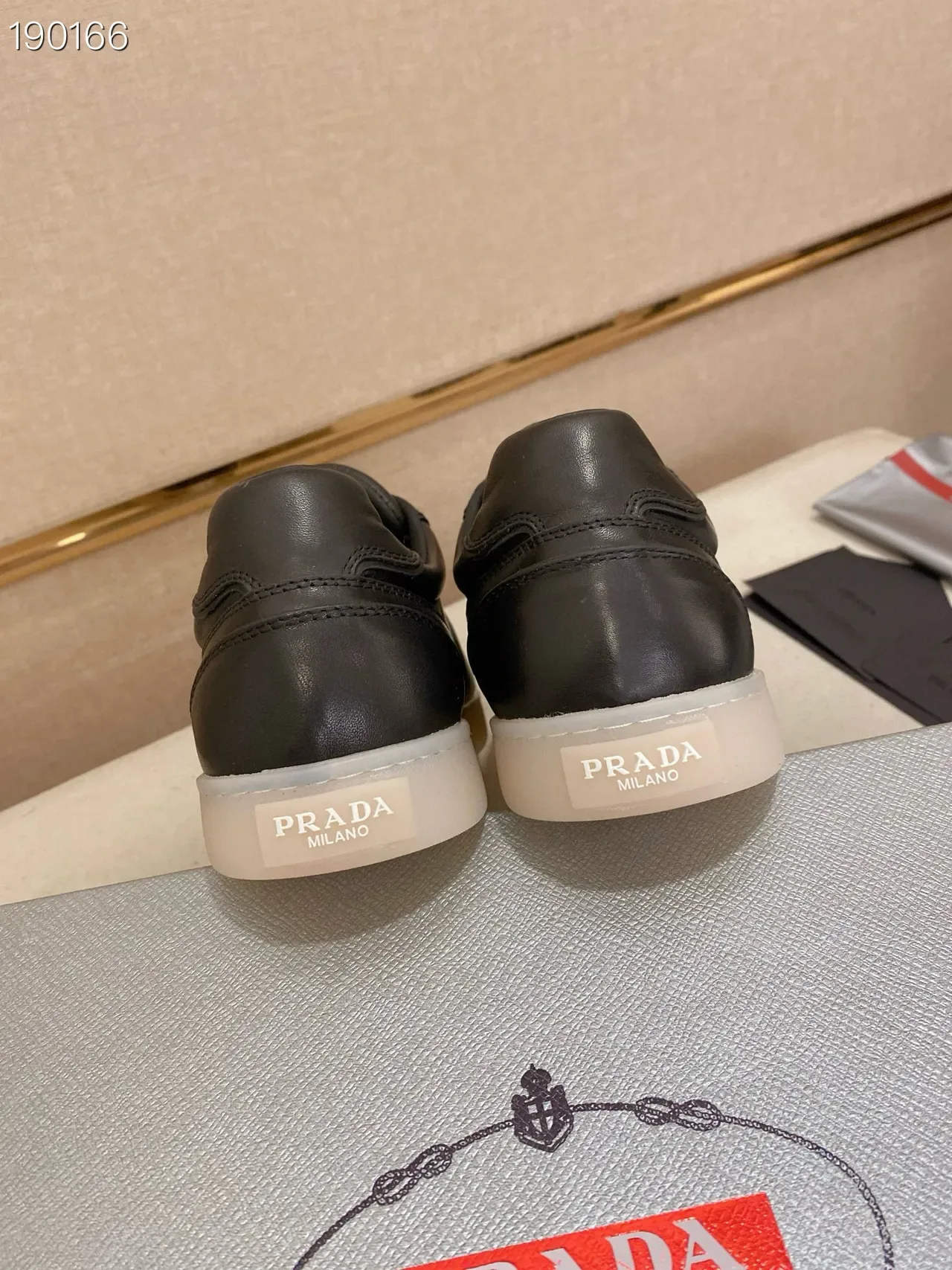 Prada Black Paneled Leather Lifestyle Sneakers 2