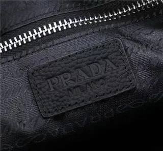 Prada Black Structured Rectangular Silhouette Textured Pebbled Leather Messenger Bag 3
