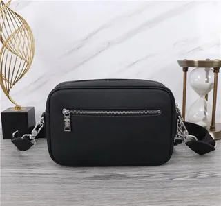 Prada Black Structured Rectangular Silhouette Textured Pebbled Leather Messenger Bag 6