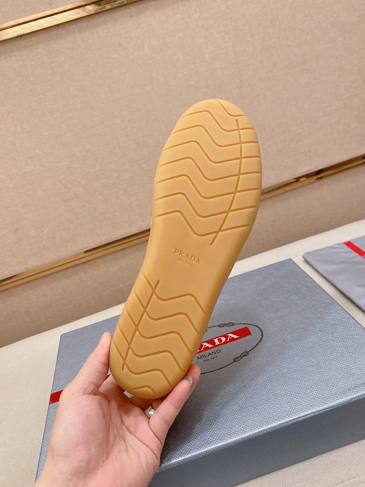 Prada Cloudbust Beige Brown Mesh-and-Leather Upper Gum Rubber Sole Lifestyle Sneakers 2