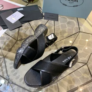 Prada Cloudbust Black and Transparent Gladiator Sandals