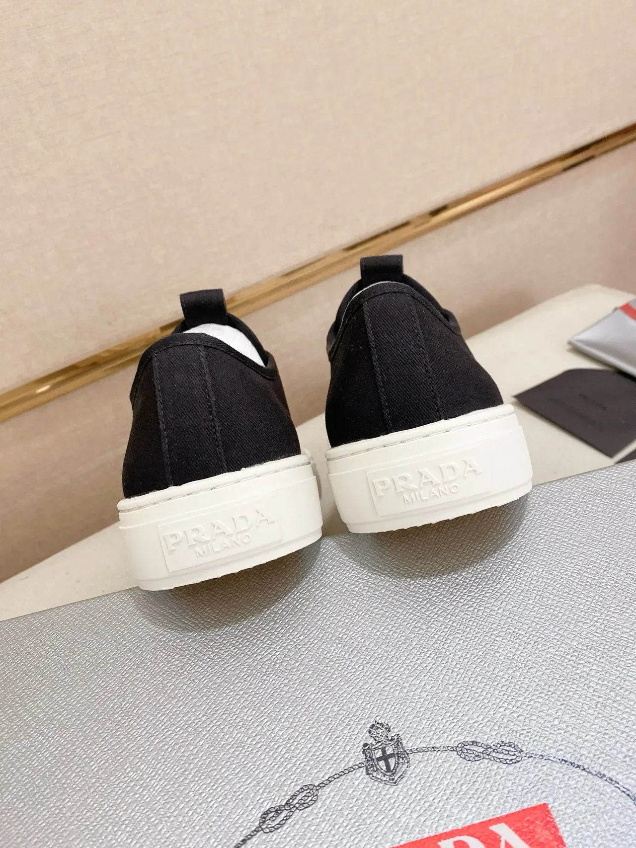 Prada Cloudbust Black and White Slip-On Lifestyle Sneakers 8