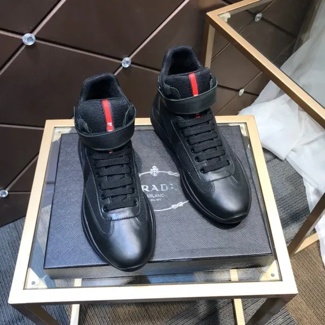 Prada Cloudbust Black Mesh and Leather High-Top Lifestyle Sneaker 6
