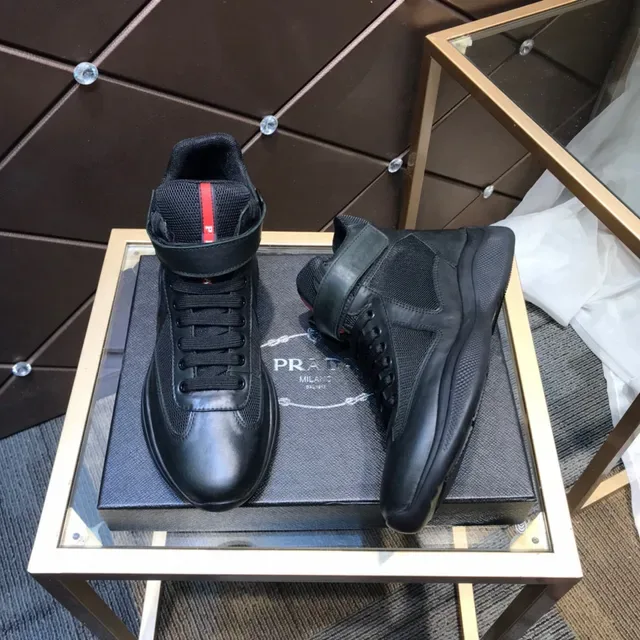 Prada Cloudbust Black Mesh and Leather High-Top Lifestyle Sneaker 7