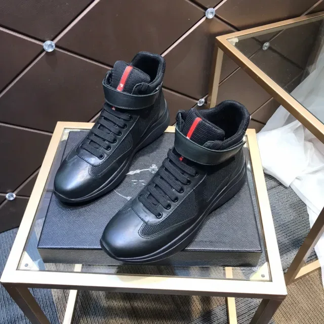 Prada Cloudbust Black Mesh and Leather High-Top Lifestyle Sneaker 8