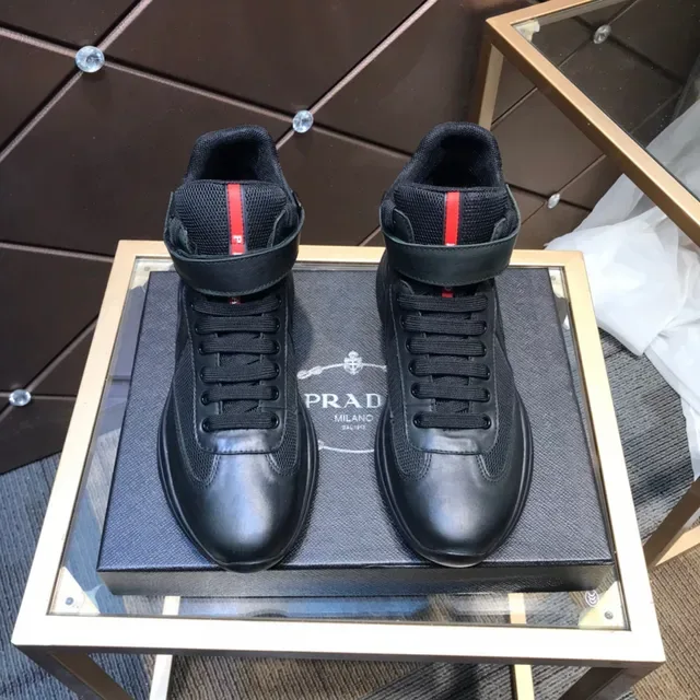 Prada Cloudbust Black Mesh and Leather High-Top Lifestyle Sneaker 9