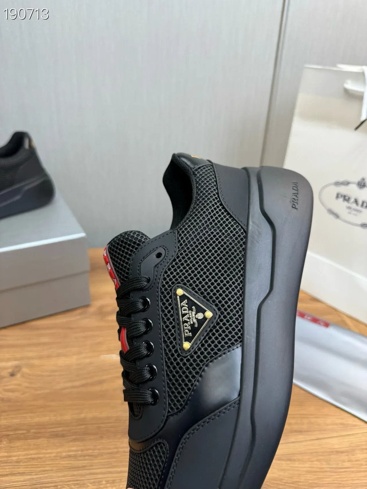 Prada Cloudbust Black Mesh and Synthetic Lifestyle Sneakers 3
