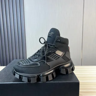 برادا كلاودباست حذاء رياضي أسود شبكي و TPU عالي الارتفاع سميك
