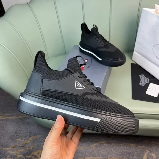 Prada Cloudbust Black Mesh Knit Lifestyle Sneakers 4