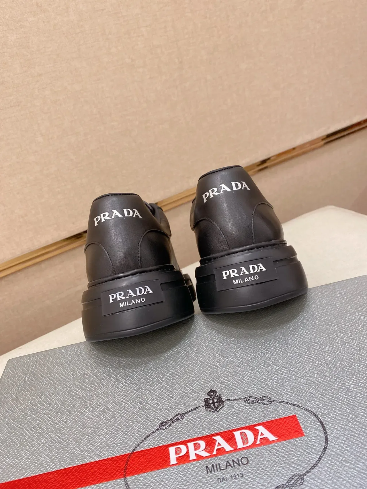 Prada Cloudbust Black Platform Sole Smooth Leather Upper Lifestyle Sneakers 3
