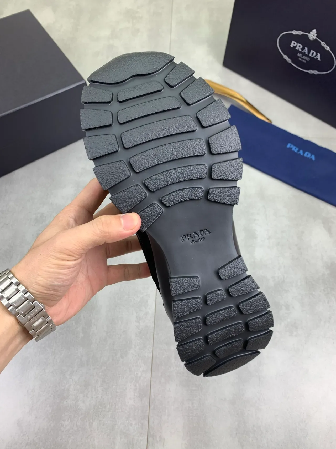 Prada Cloudbust Black Silver Mixed-Material Upper Suede And Technical Mesh Lifestyle Sneakers 3