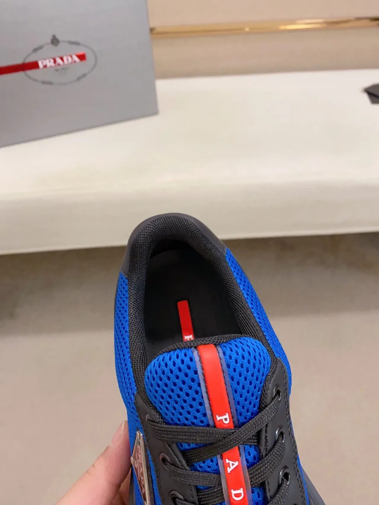 Prada Cloudbust Blue and Black Mesh Platform Lifestyle Sneakers 8