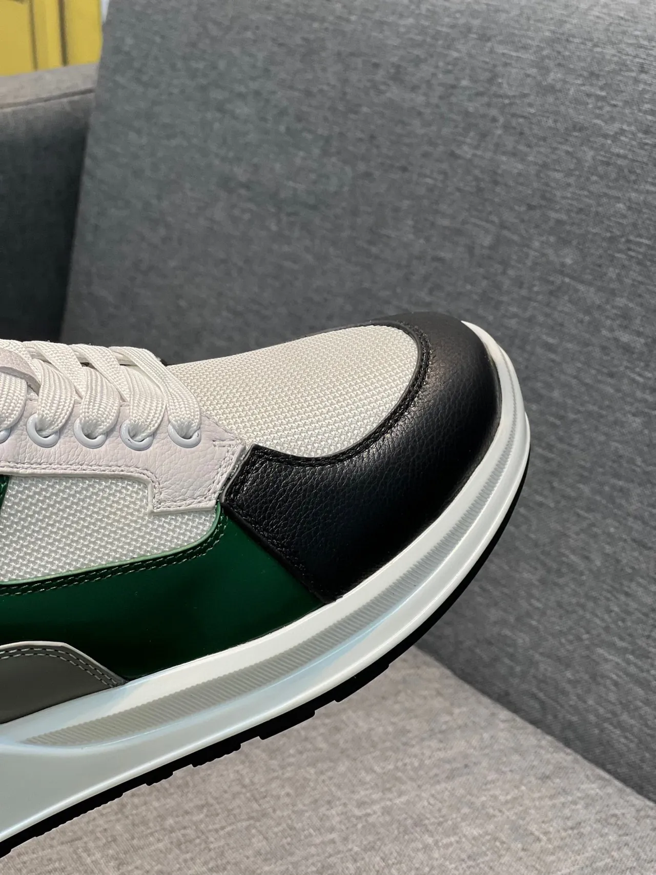 Prada Cloudbust Multi-Panel White Green Black Lifestyle Sneakers 3