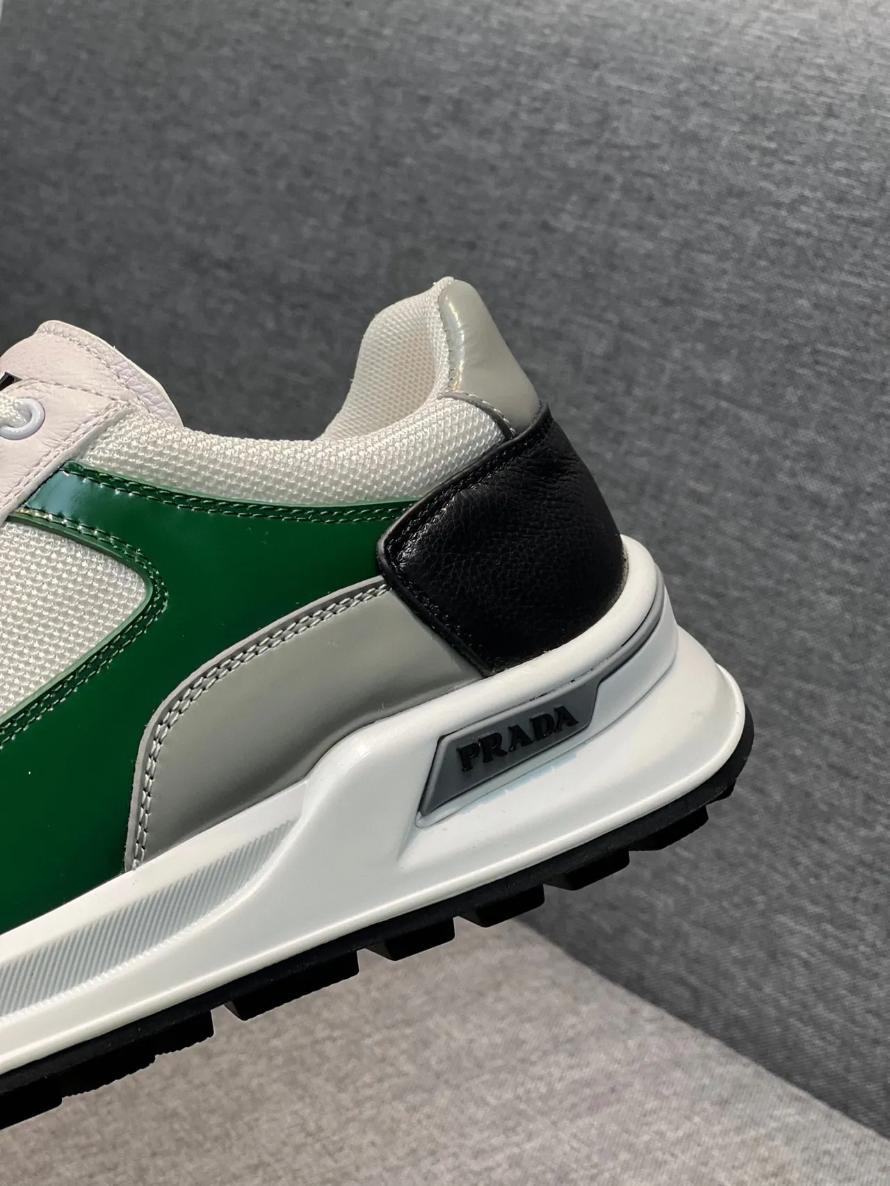 Prada Cloudbust Multi-Panel White Green Black Lifestyle Sneakers 8