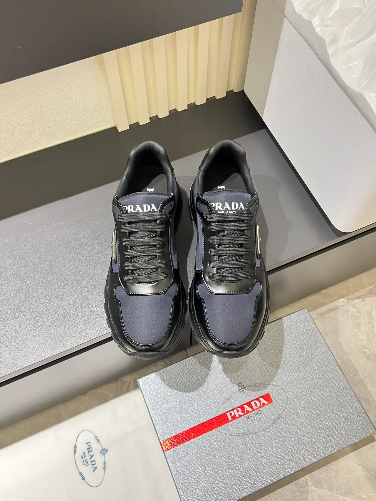 Prada Cloudbust Navy and Black Two-Tone Lifestyle Sneakers 5