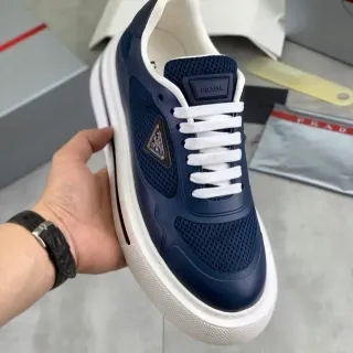 Prada Cloudbust Navy شبكة وصناعي أسلوب حياة رياضي