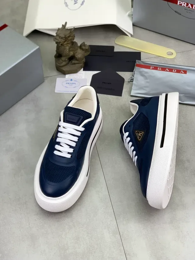 Prada Cloudbust Navy Mesh and Synthetic Lifestyle Sneakers 3