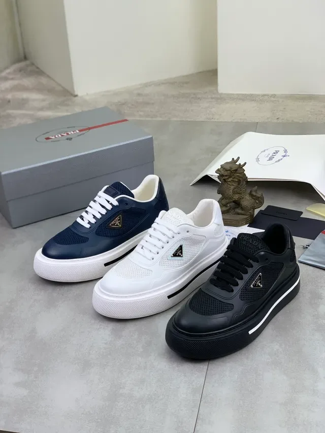 Prada Cloudbust Navy Mesh and Synthetic Lifestyle Sneakers 4