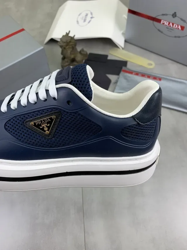 Prada Cloudbust Navy Mesh and Synthetic Lifestyle Sneakers 6