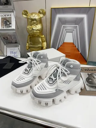 Prada Cloudbust White and Gray Chunky Sneakers 5