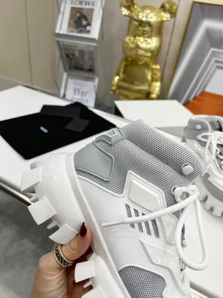 Prada Cloudbust White and Gray Chunky Sneakers 6