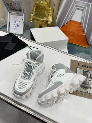 Prada Cloudbust White and Gray Chunky Sneakers 9