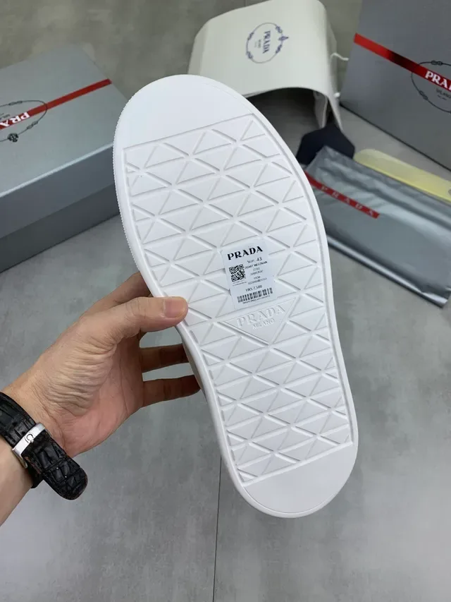 Prada Cloudbust White Beige Platform Sole Mesh And Leather Paneling Chunky Sneakers 2