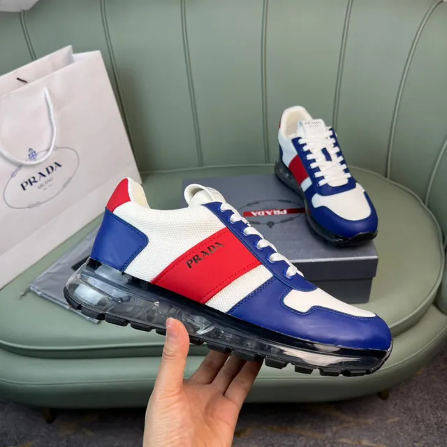 Prada Cloudbust White Blue Red Lifestyle Sneakers 5