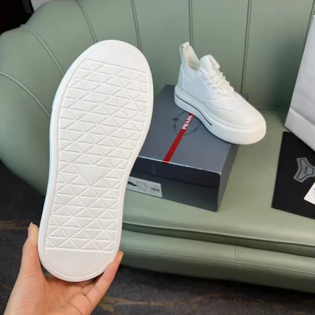 Prada Cloudbust White Knit Platform Lifestyle Sneakers 2