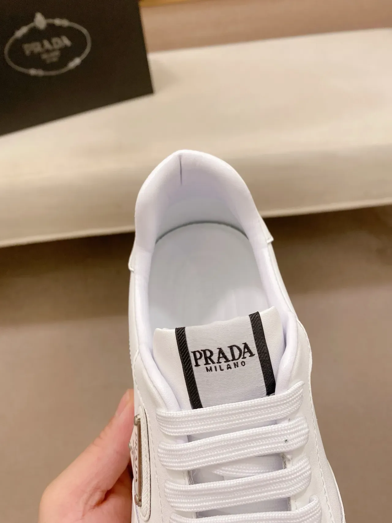 Prada Cloudbust White Leather Lifestyle Sneakers 4