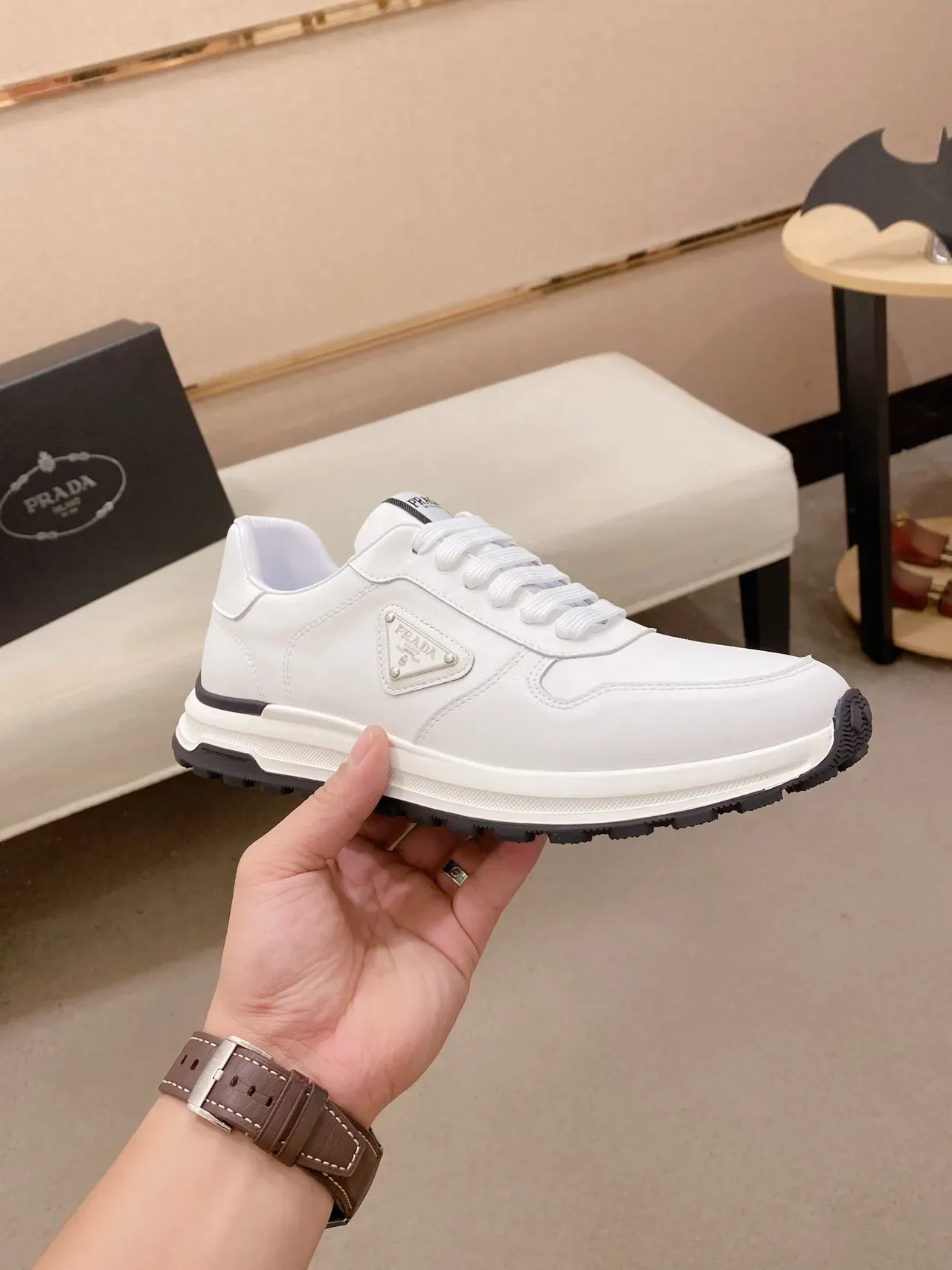 Prada Cloudbust White Leather Lifestyle Sneakers 5