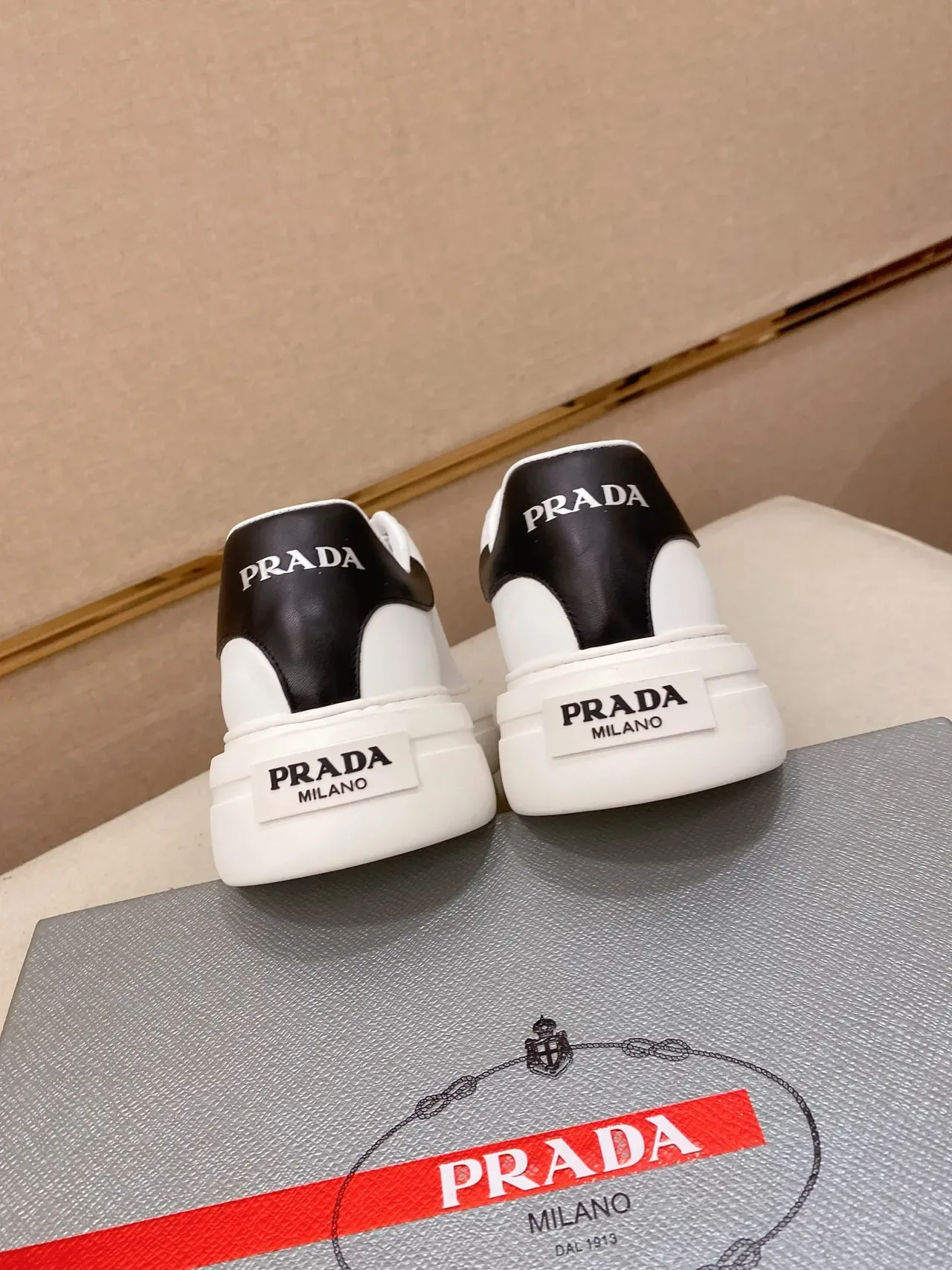 Prada Cloudbust White Leather Platform Lifestyle Sneakers 3