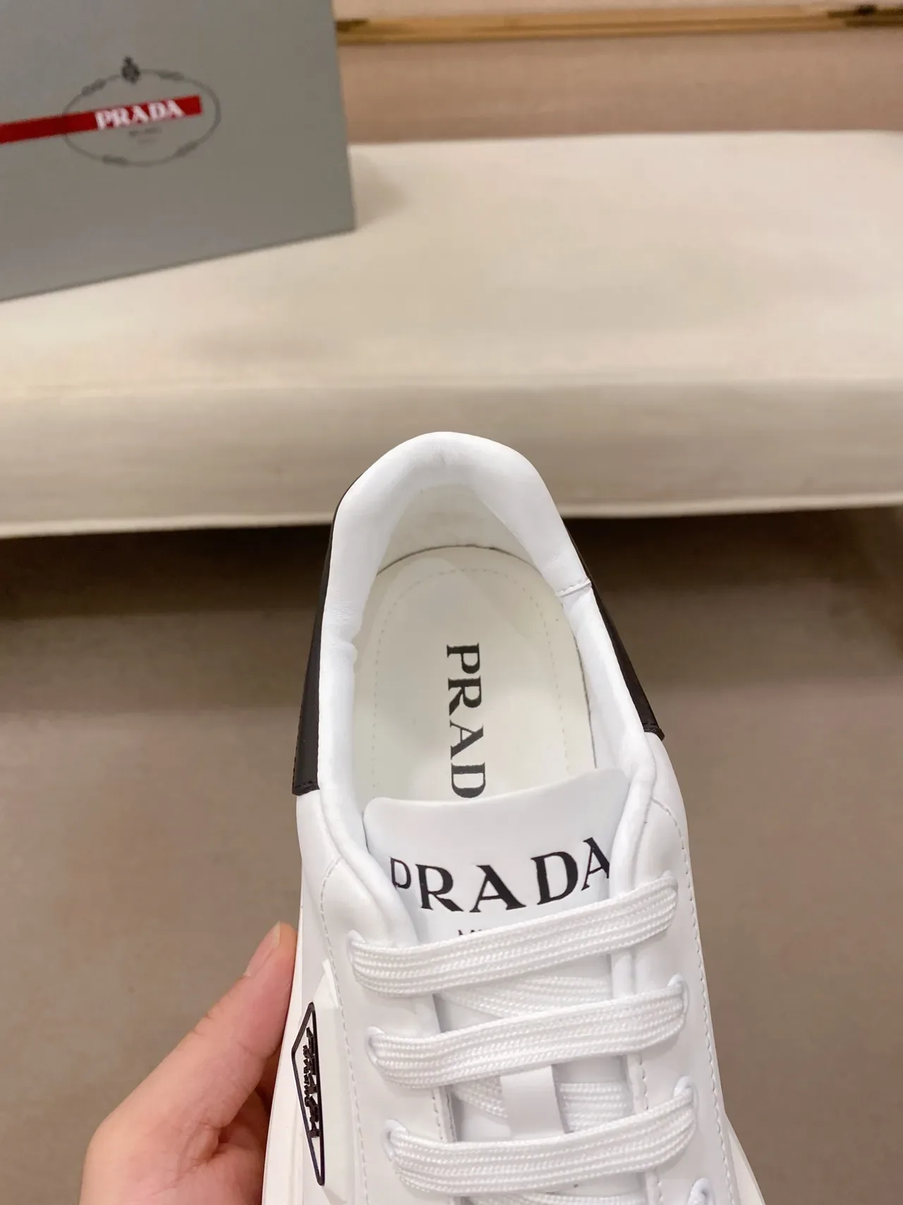 Prada Cloudbust White Leather Platform Lifestyle Sneakers 4