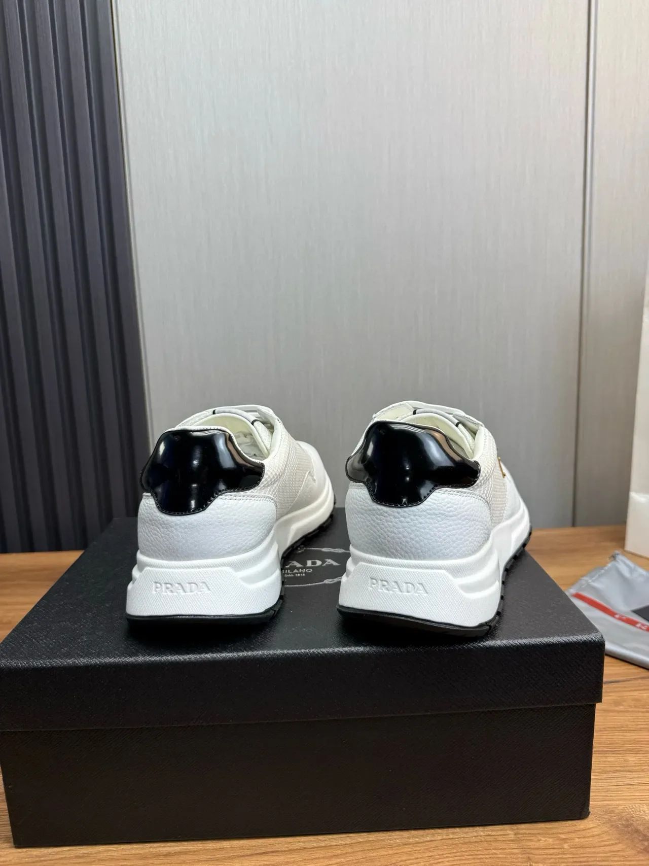 Prada Cloudbust White Mesh and Leather Lifestyle Sneakers 4