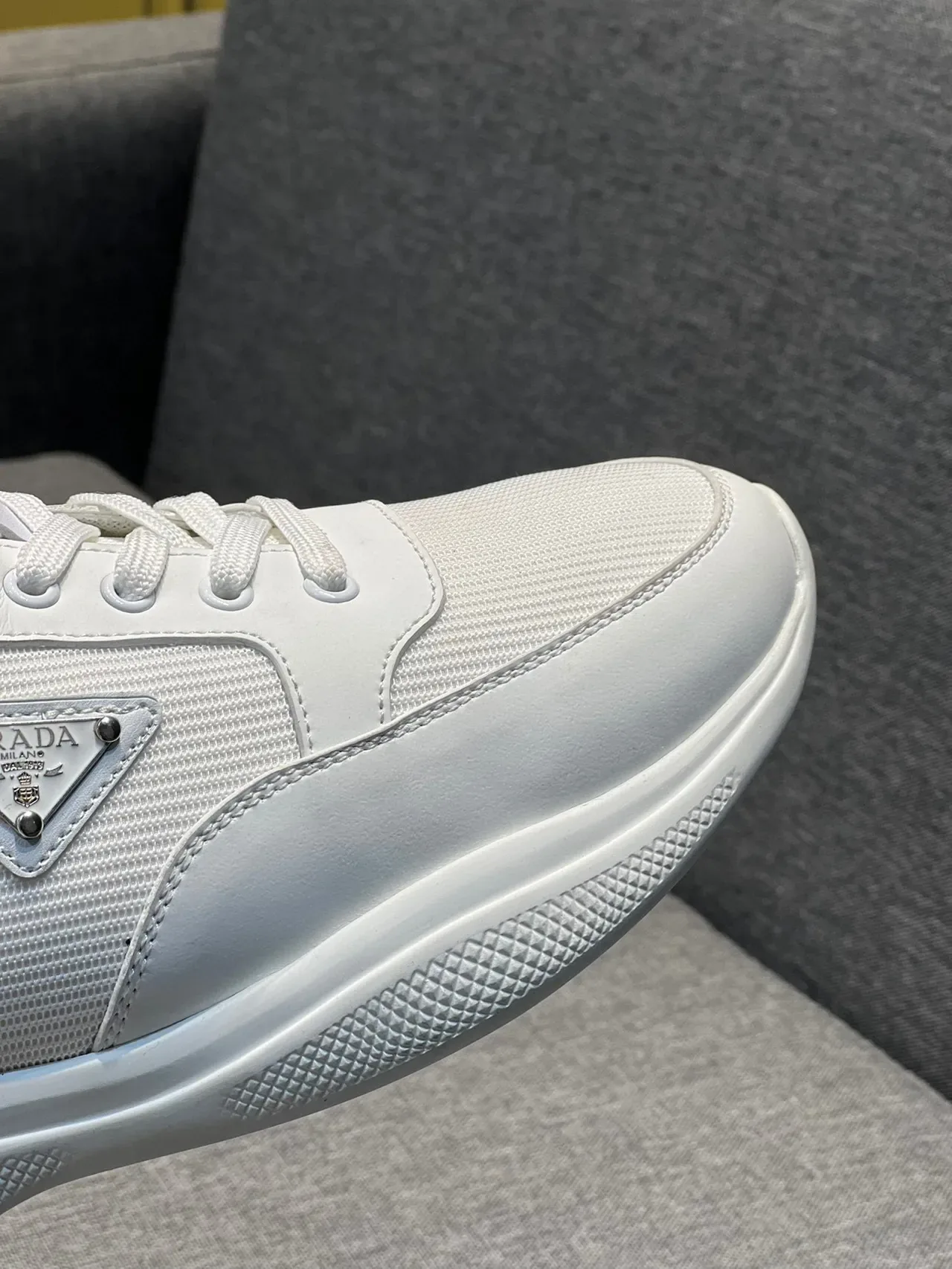 Prada Cloudbust White Mixed-Material Lifestyle Sneakers 3