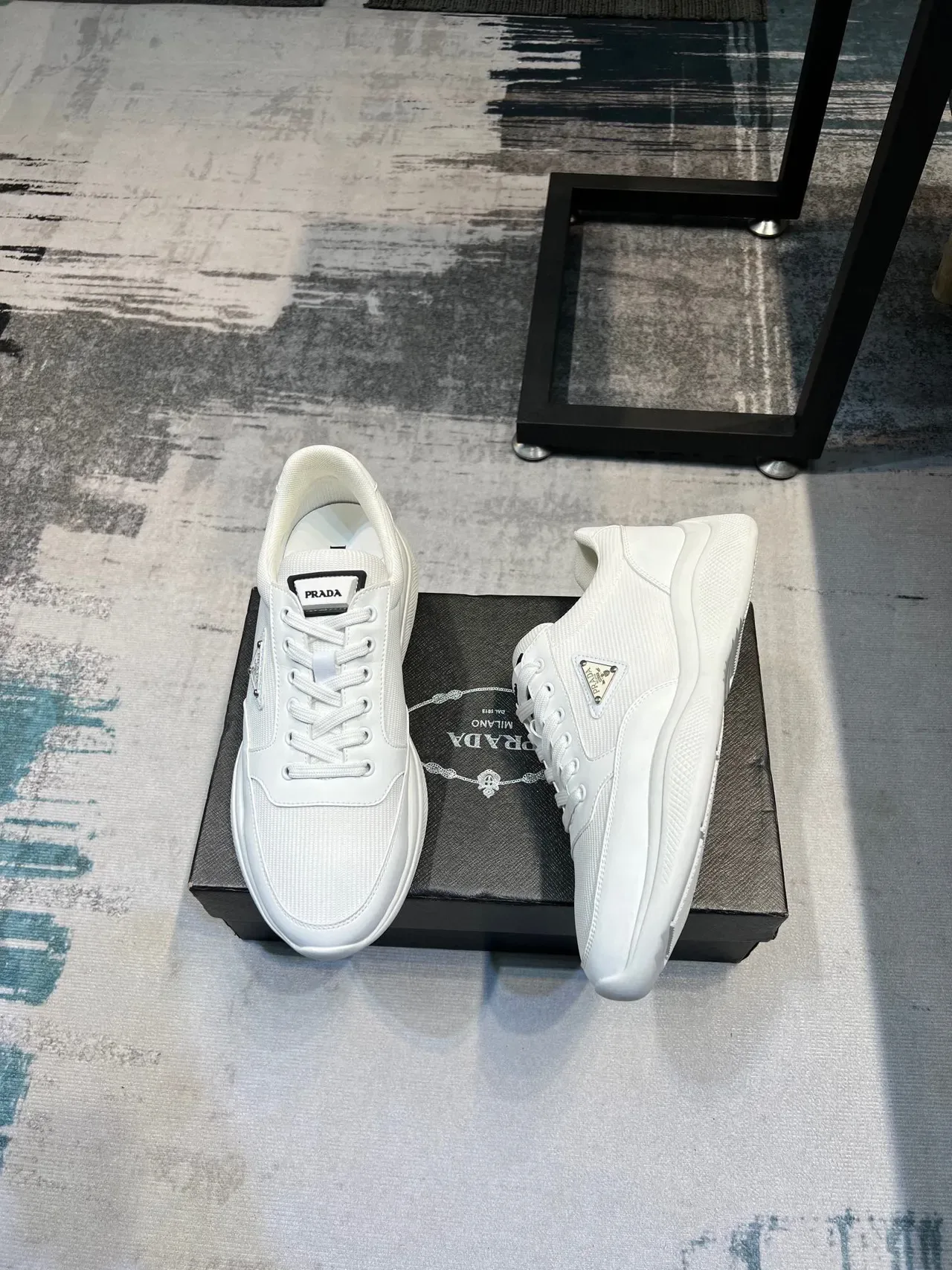 Prada Cloudbust White Mixed-Material Lifestyle Sneakers 4