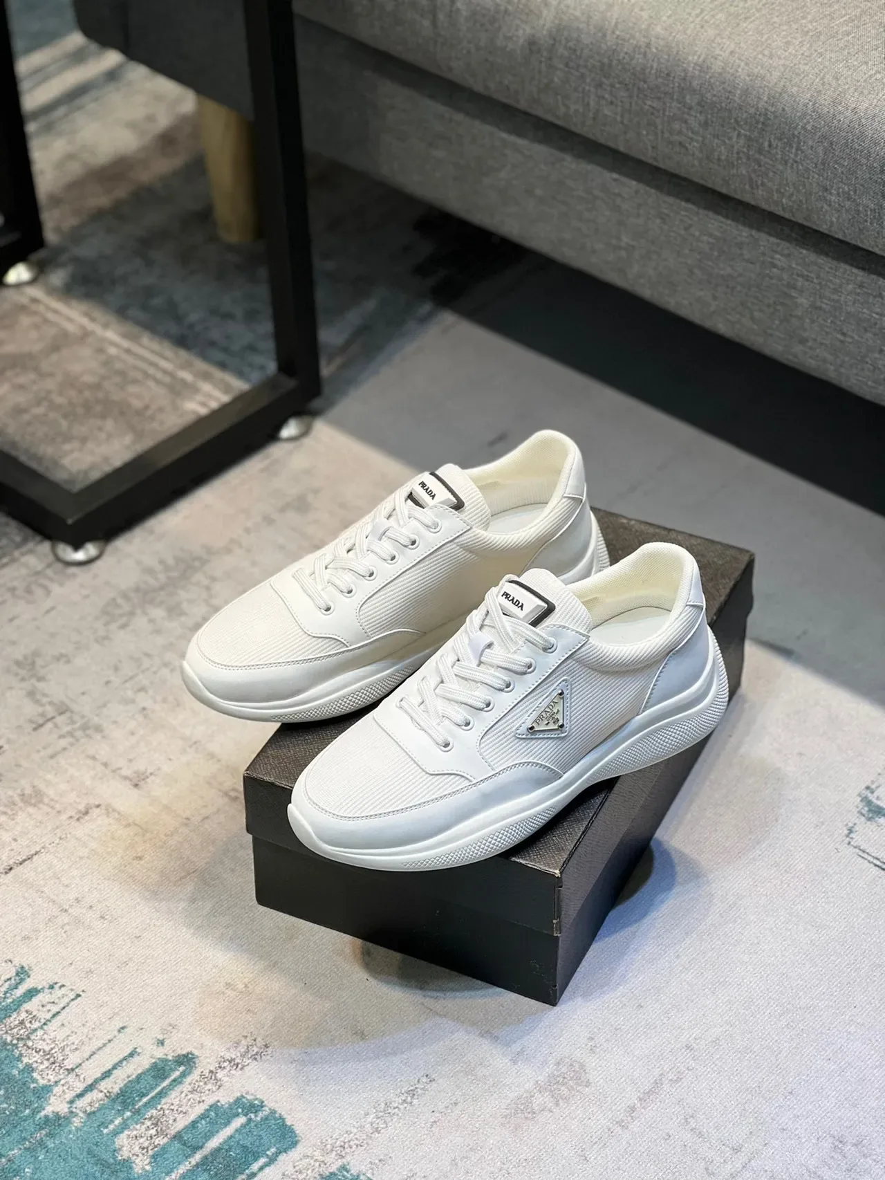 Prada Cloudbust White Mixed-Material Lifestyle Sneakers 5