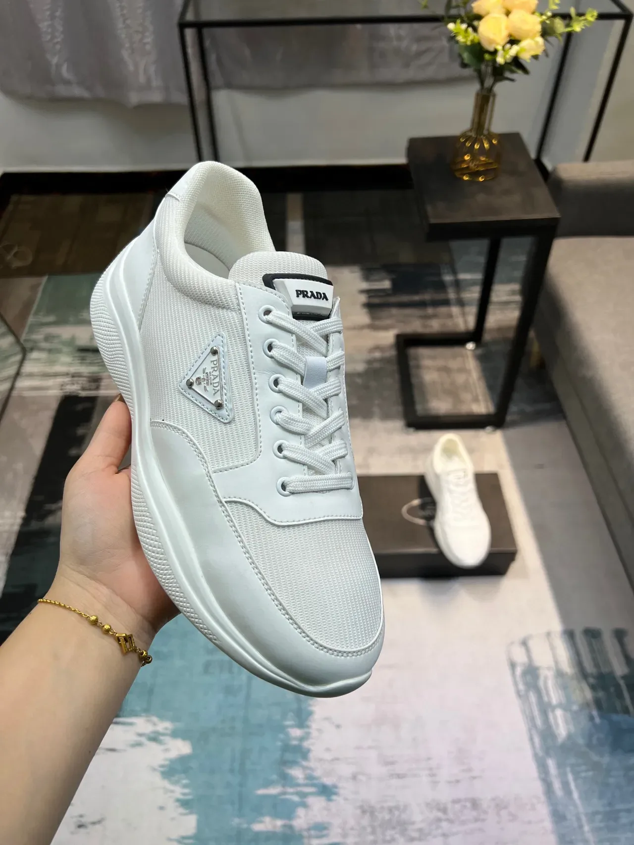 Prada Cloudbust White Mixed-Material Lifestyle Sneakers 7