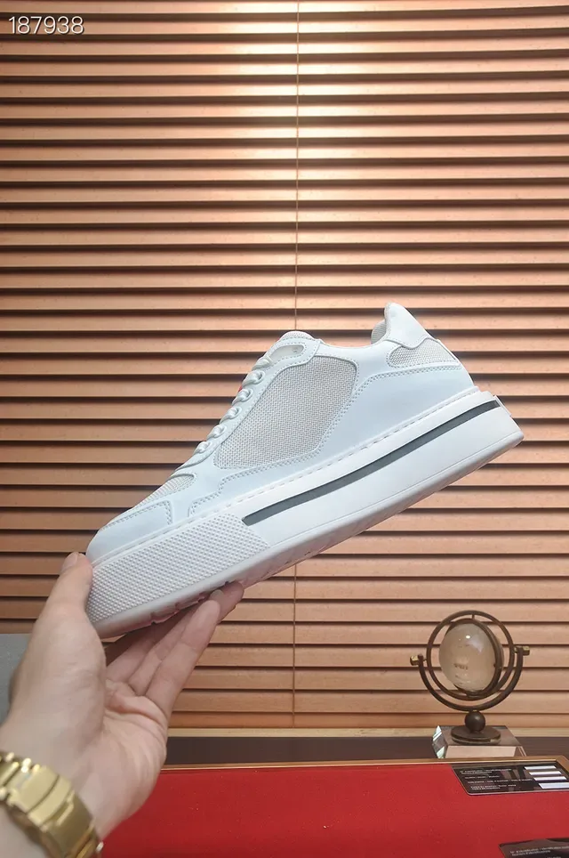 Prada Cloudbust White Red Mesh And Leather Upper Triangular Metal Logo Lifestyle Sneakers 5