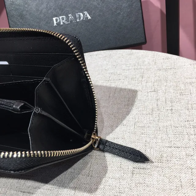 Prada Galleria Black Saffiano Leather Long Wallet 2