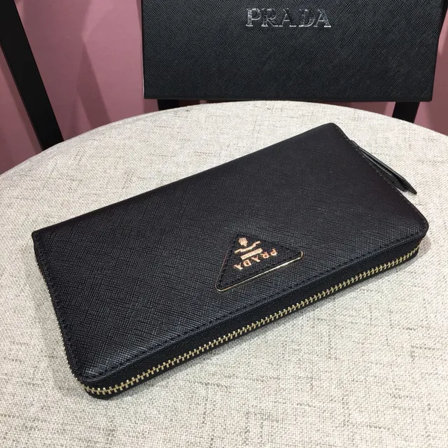 Prada Galleria Black Saffiano Leather Long Wallet 6