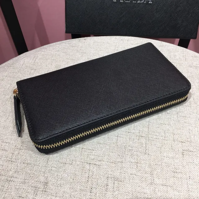 Prada Galleria Black Saffiano Leather Long Wallet 7