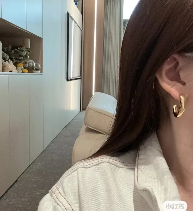 Prada Logo-Engraved Gold-Tone C-Shaped Hoop Earrings 6