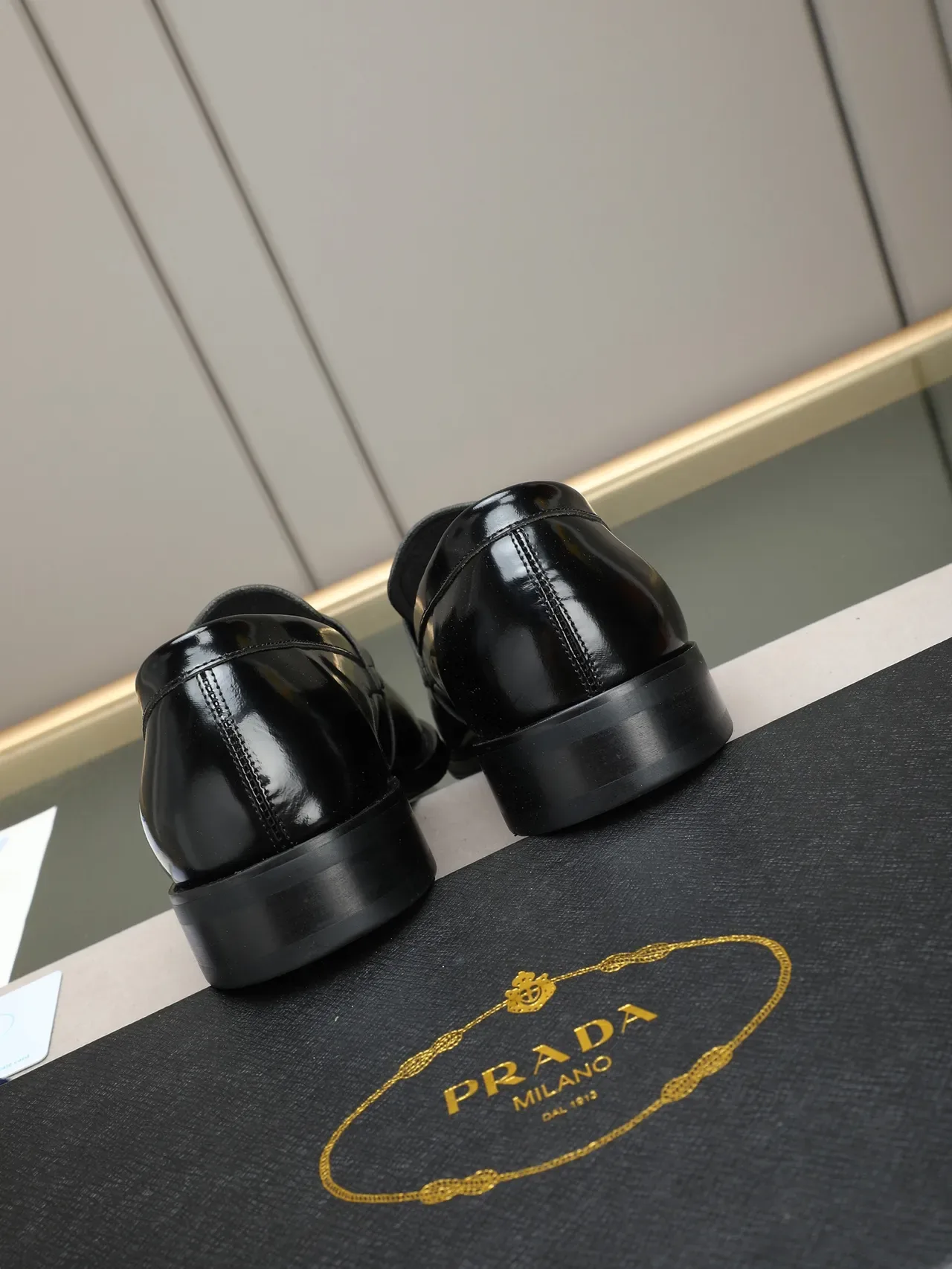 Prada Penny Loafer Glossy Black Leather Loafers 3