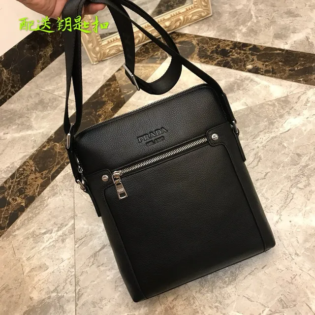 Prada Re-Edition 2005 Black Pebbled Leather Messenger Bag 7