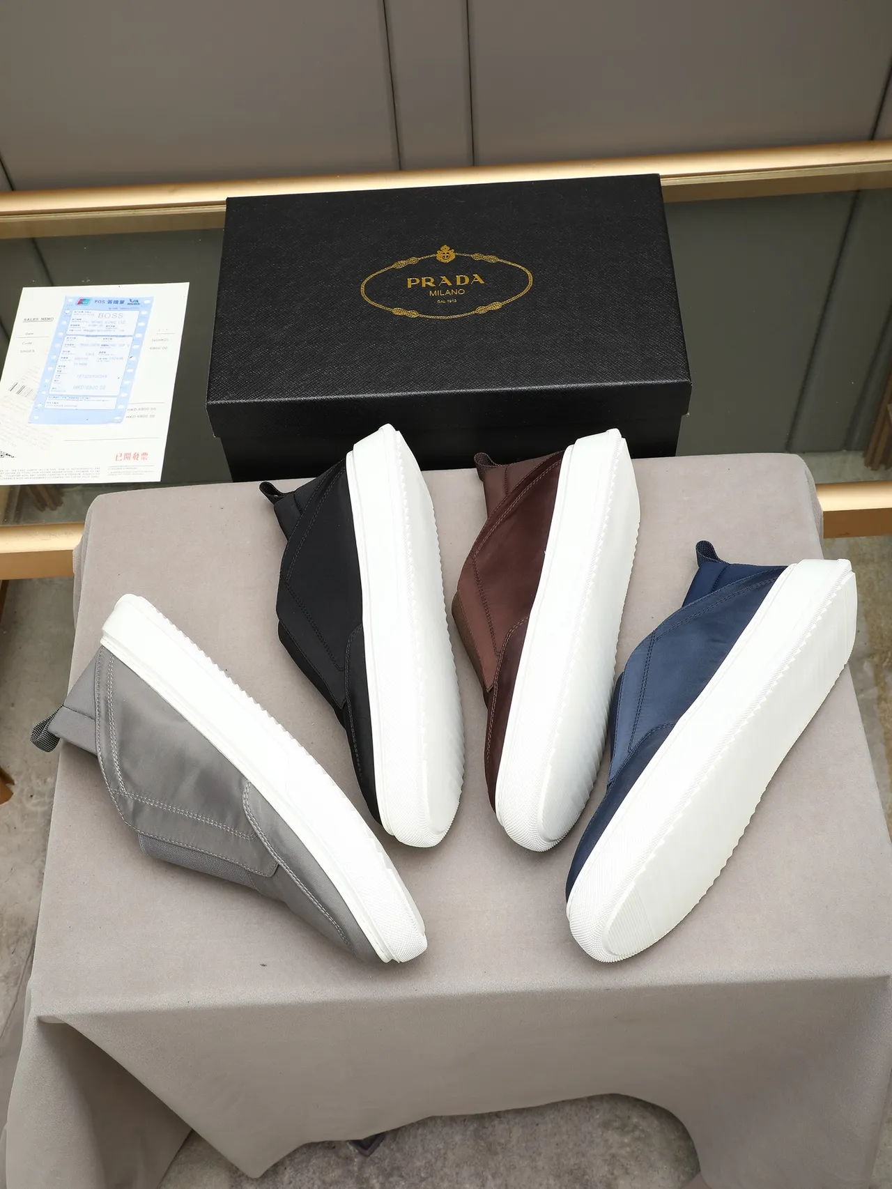 Prada Slip-On Minimalist Black and White Lifestyle Sneakers 2