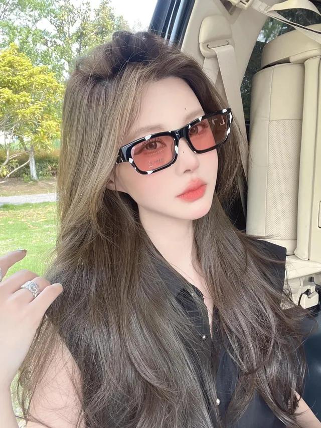 Prada Spotted Black and White Rectangular Sunglasses 8