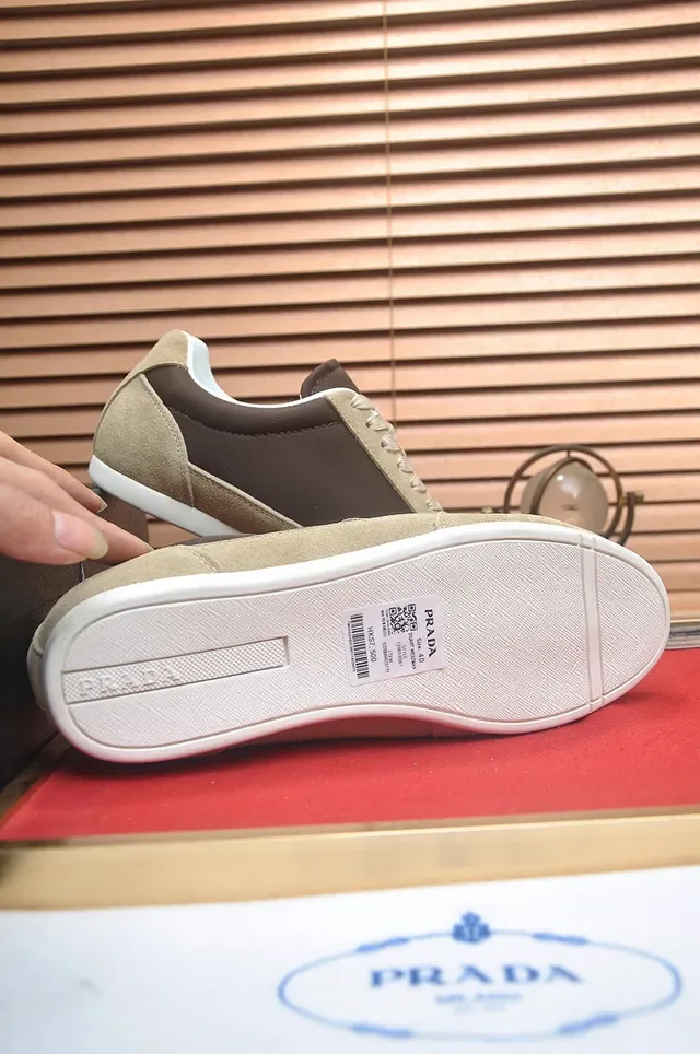 Prada Two-Tone Suede and Leather Lifestyle Sneakers 2