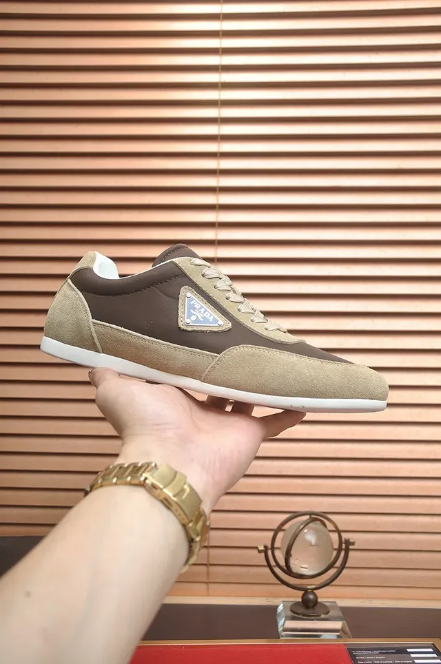 Prada Two-Tone Suede and Leather Lifestyle Sneakers 7