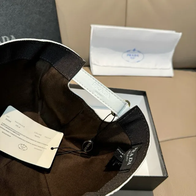 Prada White Structured Six-Panel Smooth Nylon-Like Fabric Baseball Cap 3